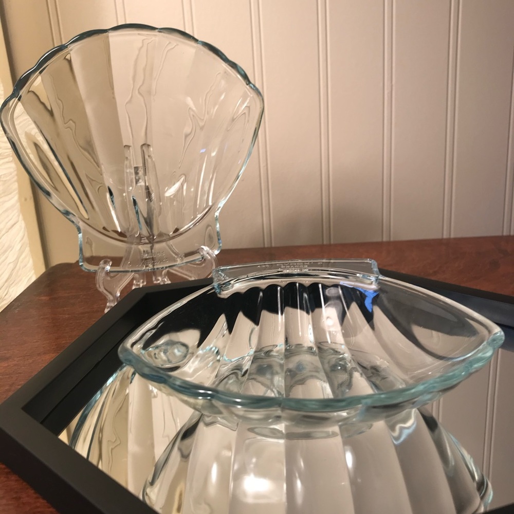 Pair Of Vintage Seashell Dripping Trays